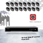 Комплект видеонаблюдения IP 16-ти канальный Hikvision - 16PoE - для улицы
